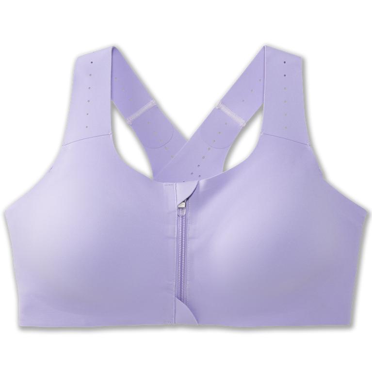 Brooks Dare Zip 2.0 - Womens Sports Running Bra - Lavender Purple/Violet Dash (76804SBZK)